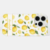 Waterverf citroenen met monogram harten Case-Mate iPhone case (Achterkant (horizontaal))