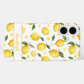 Waterverf citroenen met monogram harten Case-Mate iPhone case (Achterkant (horizontaal))