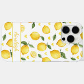 Waterverf Citroenen Met Monogram Hartjes Case-Mate iPhone Case (Achterkant (horizontaal))