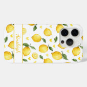 Waterverf citroenen met monogram hartjes Case-Mate iPhone case (Achterkant (horizontaal))