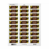 Waterverf citroenen met rustiek bruin hout etiket (Full Sheet)