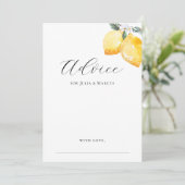 Waterverf citroenen minimalistisch Vrijgezellenfee Advieskaart (Staand voorkant)