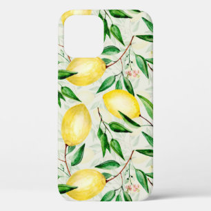 Waterverf citroenen, naadloos vruchtpatroon. Case-Mate iPhone case