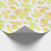 Waterverf citroenen natuur vers geel cadeaupapier (Hoek)