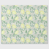 Waterverf citroenen natuur vers geel cadeaupapier (Vlak)