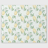 Waterverf citroenen natuur vers geel cadeaupapier (Vlak)