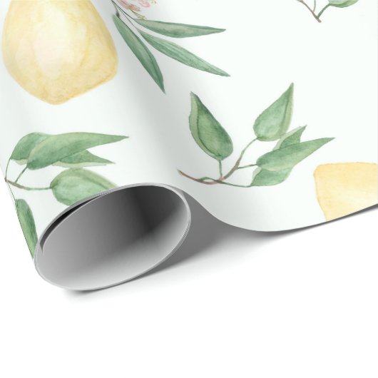 Waterverf citroenen natuur vers geel cadeaupapier (Rol Hoek)