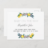 Waterverf citroenen Olijven Aankondigingskaart (Voorkant / Achterkant)