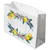 Waterverf citroenen olijven Baby shower Groot Cadeauzakje (Achterkant Gekanteld)