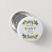 Waterverf citroenen olijven Baby shower Ronde Button 3,2 Cm (Voorkant /achterkant)