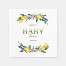 Waterverf citroenen olijven Baby shower Servet