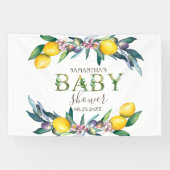 Waterverf citroenen olijven Baby shower Spandoek (Horizontaal)