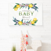 Waterverf citroenen olijven Baby shower Spandoek (Insitu)