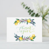 Waterverf citroenen olijven bedankje bedankkaart (Staand voorkant)