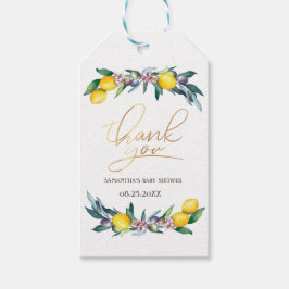 Waterverf citroenen Olijven Cadeaulabel