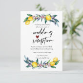 Waterverf citroenen olijven receptie kaart (Staand voorkant)