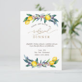 Waterverf citroenen olijven repetitie diner kaart (Staand voorkant)