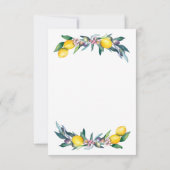 Waterverf citroenen olijven repetitie diner kaart (Achterkant)