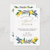 Waterverf citroenen olijven repetitie diner kaart (Voorkant / Achterkant)