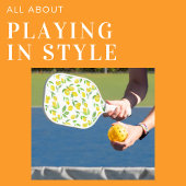 Waterverf citroenen op wijnstokken pickleball paddle