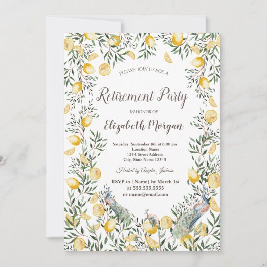 Waterverf Citroenen Pauw Kaart (Voorkant)