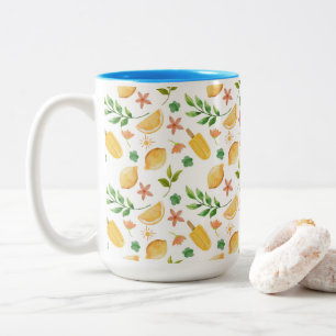 Waterverf Citroenen & Popsicles Twee-Tone Koffie M Tweekleurige Koffiemok