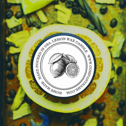 Waterverf citroenen productetiket ronde sticker