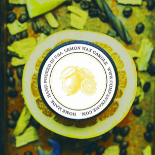 Waterverf citroenen productetiket ronde sticker