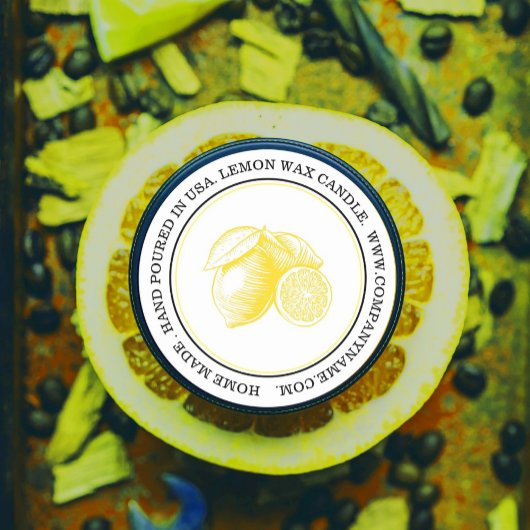 Waterverf citroenen productetiket ronde sticker