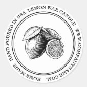 Waterverf citroenen productetiket ronde sticker (Voorkant)