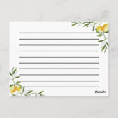 Waterverf citroenen receptkaart briefkaart (Achterkant)