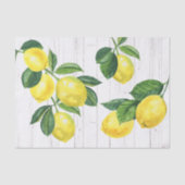 Waterverf citroenen, roestvrij wit hout, vers land tissuepapier (Voorkant)