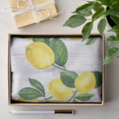 Waterverf citroenen, roestvrij wit hout, vers land tissuepapier (Geschenk)