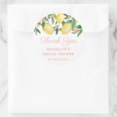 Waterverf citroenen roze baby meisje douche dank u ronde sticker (Tas)