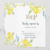 Waterverf citroenen RSVP Invitation Kaart (Voorkant / Achterkant)