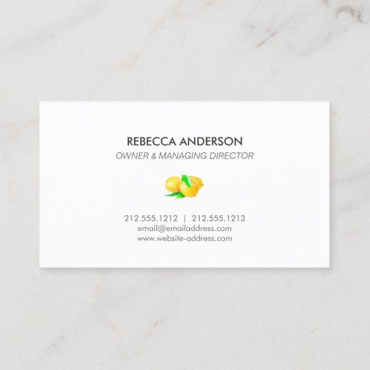 Waterverf Citroenen Schoonmaak Diensten Wit Visitekaartje (Achterkant)