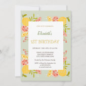 Waterverf Citroenen Sinaasappel Green Plaid Verjaa Kaart (Voorkant)