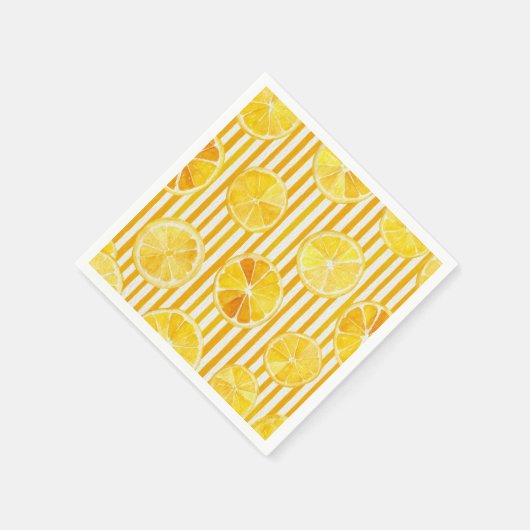Waterverf Citroenen & Strepen Servet (Hoek)