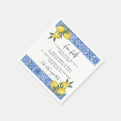 Waterverf Citroenen & Tegel Trouw Bruiloft Feiten Servet (Hoek)