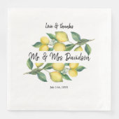 Waterverf Citroenen Tropische Trouw Servet (Voorkant)