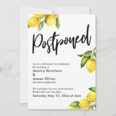Waterverf citroenen uitgesteld bruiloft aankondigi kaart (Voorkant)