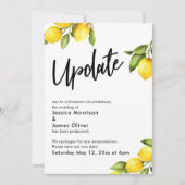 Waterverf citroenen uitgesteld bruiloft update Kaa Kaart (Voorkant)