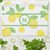 Waterverf citroenen vers geel groen gepersonalisee theedoek (Gevouwen)