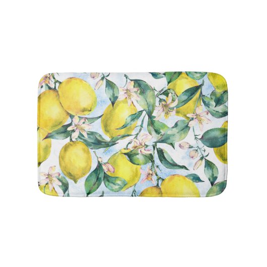 Waterverf citroenen, verse citrus tak. badmat (Voorkant)
