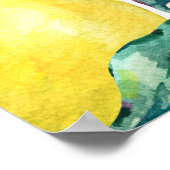 Waterverf citroenen, verse citrus tak. poster (Hoek)