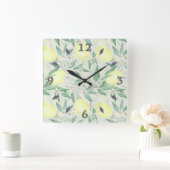 Waterverf citroenen, vierkante muurklok vierkante klok (Huis)