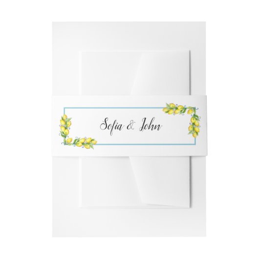 Waterverf  citroenen Weddenschap Uitnodigingen Wikkel (Voorkant Voorbeeld)