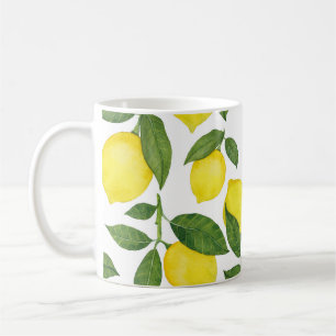 Waterverf citroenen: Zomerfruitpatroon Koffiemok