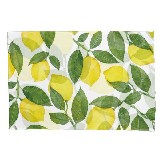 Waterverf citroenen: Zomerfruitpatroon Kussensloop (Voorkant)
