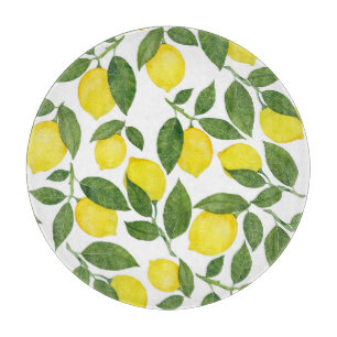 Waterverf citroenen: Zomerfruitpatroon Snijplank